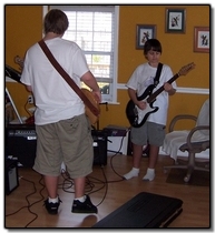 Billy and his Buddy Ian Jam in in the den